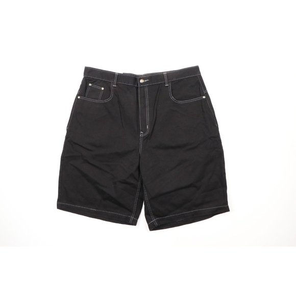 NOS Vintage 90s Streetwear Mens 40 USA Baggy Loose Fit Denim Jean Shorts Black